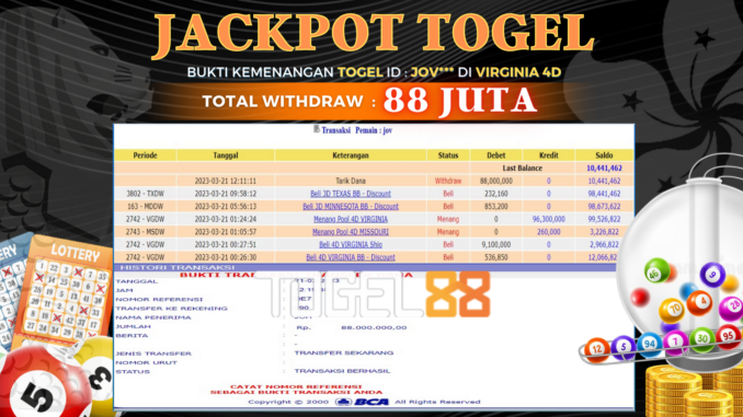 Bukti jackpot Togel88 #20