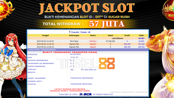 Bukti jackpot Togel88 #147